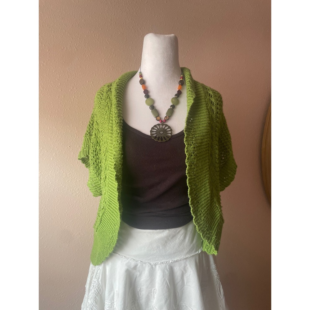 Adorable Y2K‎ Green Fairy Bolero Sweater